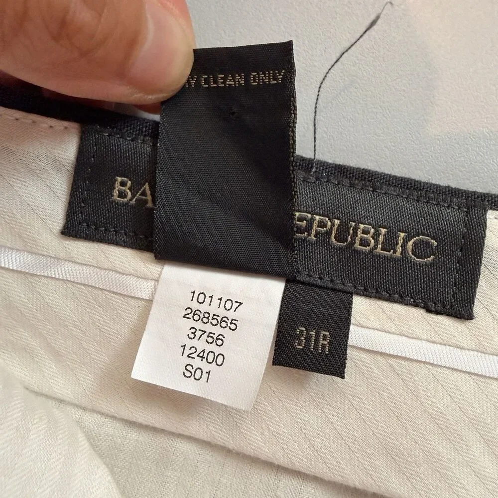 Banana Republic 31R Mens Gray Linen Dress Pants Old Money Preppy Business Casual